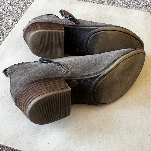 Lucky Brand Bartalino 6.5 Side Zip Taupe Suede Leather Ankle Bootie Boots - Picture 5 of 9
